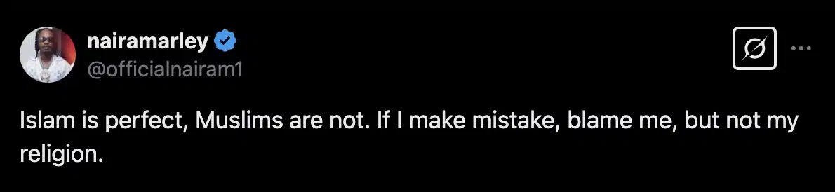 Naira Marley urges fans to hold him accountable, not his religion